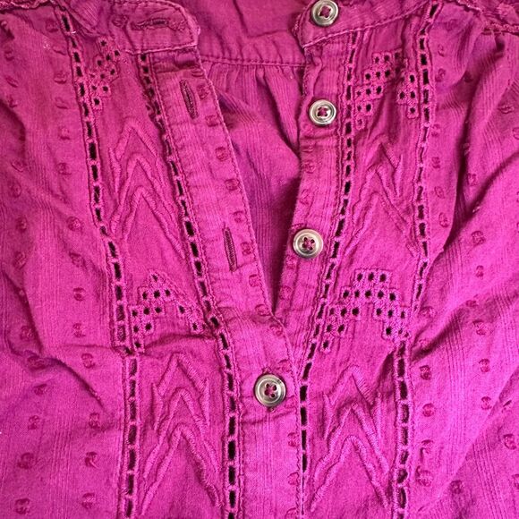 Pilcro by Anthropologie Tavi magenta button down oversized blouse top size‎ xs - Picture 12 of 14